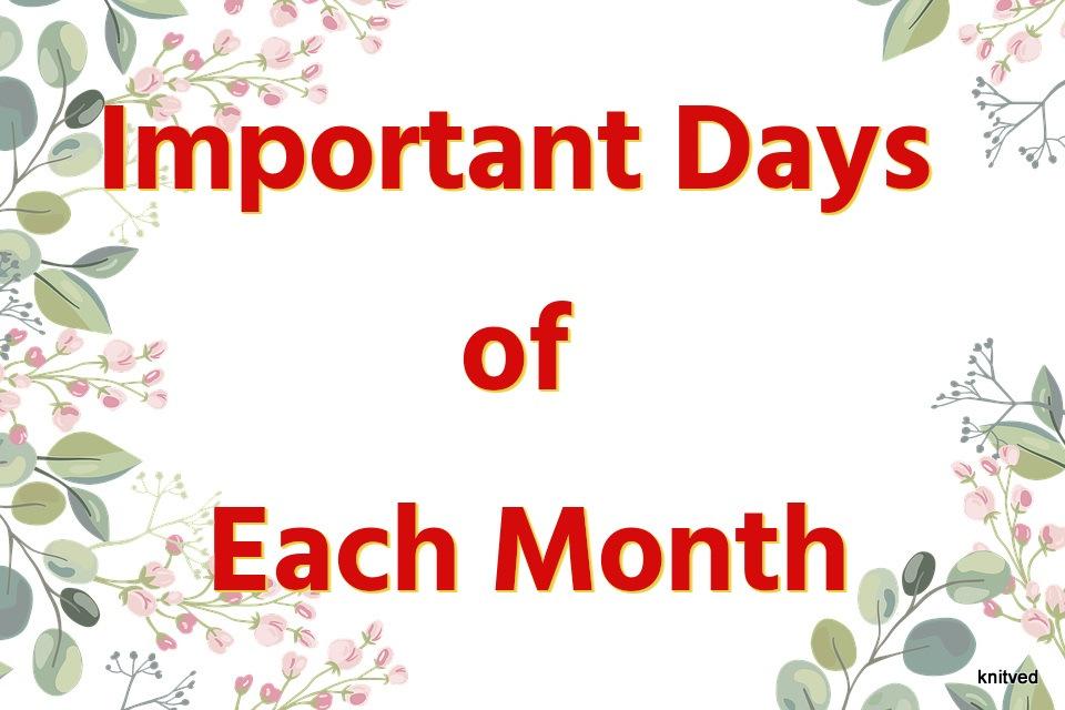 important-days-of-each-month